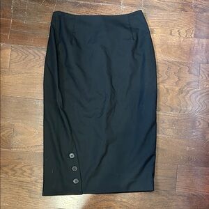 H&M Black Pencil Skirt with Button Accents - Size 8